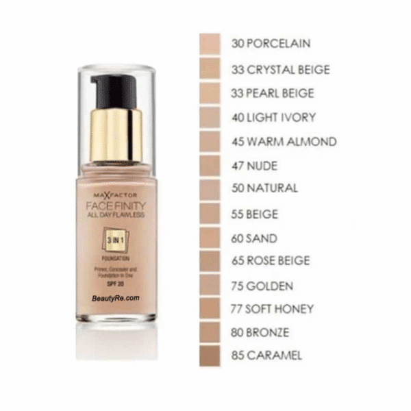 ⁦MAX FACTOR X FACE FINITY 3EN1 PRIMER CONCELEAR FOUNDATION 33 CRYSTAL BEIGE⁩ - الصورة ⁦2⁩