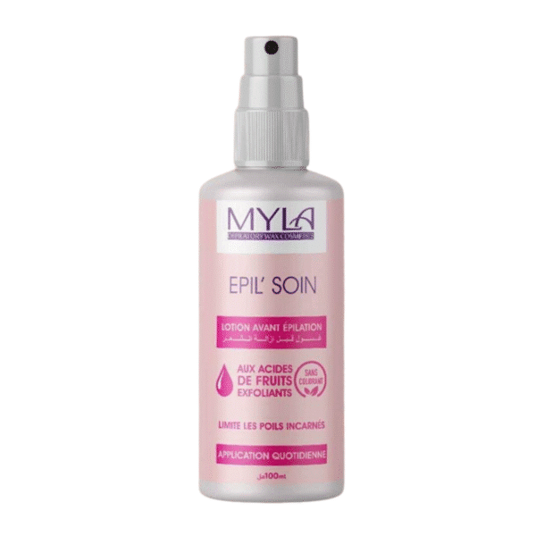 MYLA EPIL SOIN 100ML  LOTION AVANT EPILATION AUX ACIDES DE FRUITS EXFOLIANTS