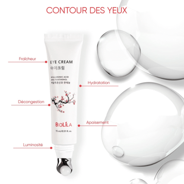 ⁦BIOLILA EYE CREAM HYALURONIC ACID AND PANTHENOM⁩ - الصورة ⁦2⁩