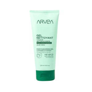 ARVEA GEL NETTOYANT VISAGE NETTOIE ET PURIFIE POUR PEAUX MIXTES A GRASSES A L'ALOE VERA 200ML