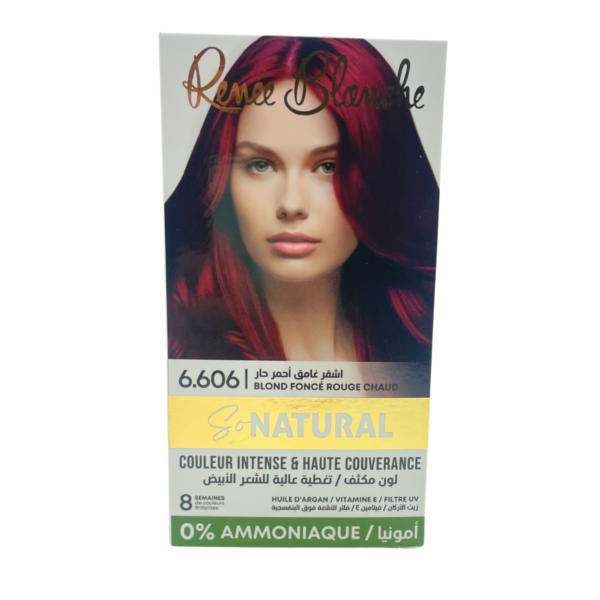 RENEE BLANCHE COULEUR INTENSE ET HAUTE COUVRANCE 0% AMMONIAQUE 6.606 BLOND FONCE ROUGE CHAUD