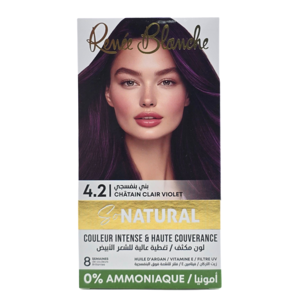 RENEE BLANCHE COULEUR INTENSE ET HAUTE COUVRANCE 0% AMMONIAQUE 4.2 CHATAIN CLAIR VIOLET
