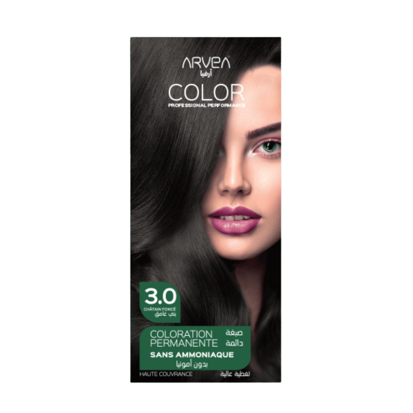 ARVEA COLORATION SANS AMONIAQUE  3.0 CHATAIN FONCE