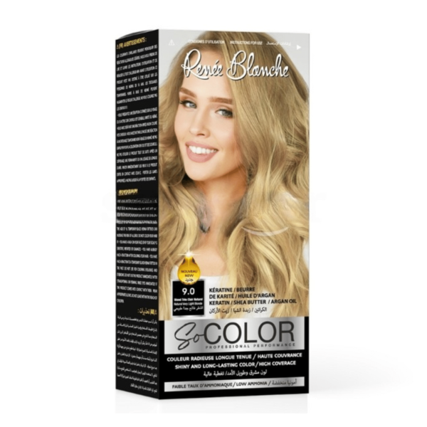 RENEE BLANCHE COULEUR INTENSE ET HAUTE COUVRANCE 0% AMMONIAQUE 9.0 BLOND TRES CLAIR