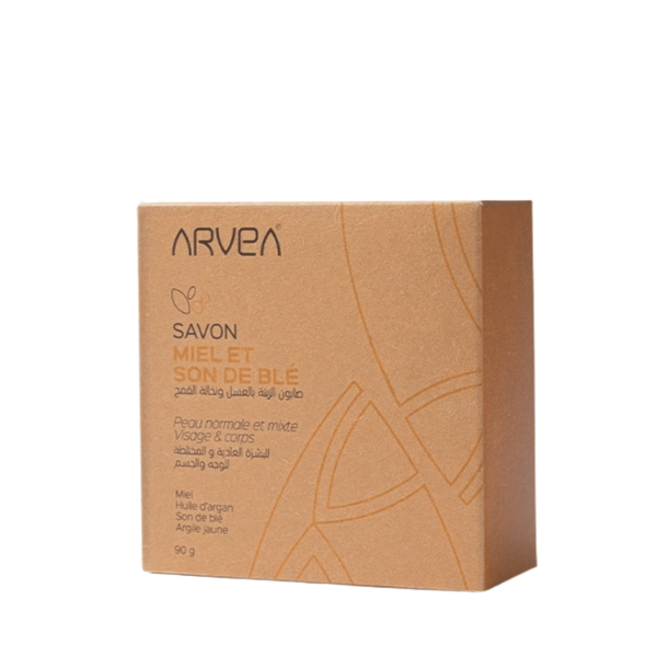 ARVEA SAVON MIEL ET SON DE BLE PEAU NORMAL A MIXTE 90G