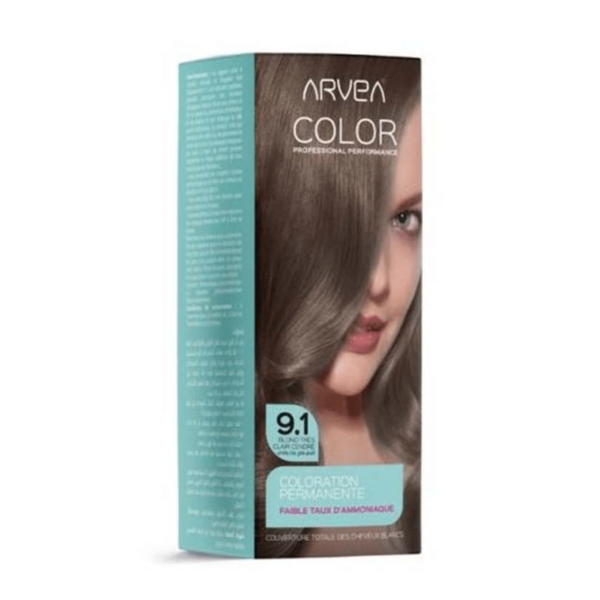 ARVEA COLORATION A FAIBLE TAUX D'AMMONIAUE 9.1 BLOND TRES CLAIR CENDRE