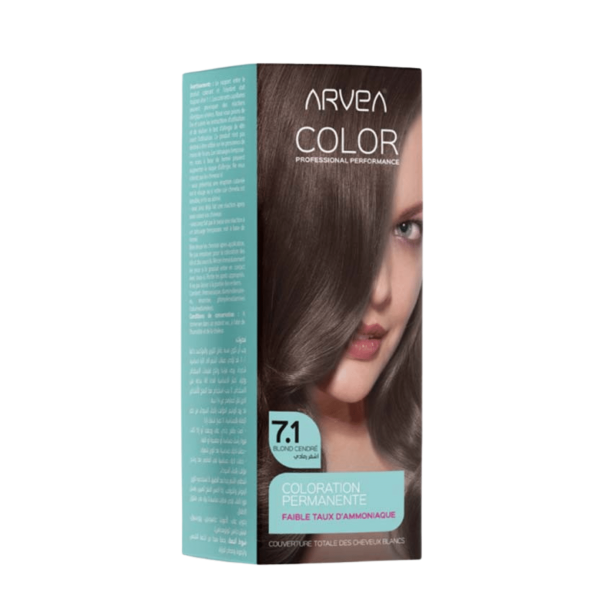 ARVEA COLORATION A FAIBLE TAUX D'AMMONIAUE 7.1 BLOND CENDRE