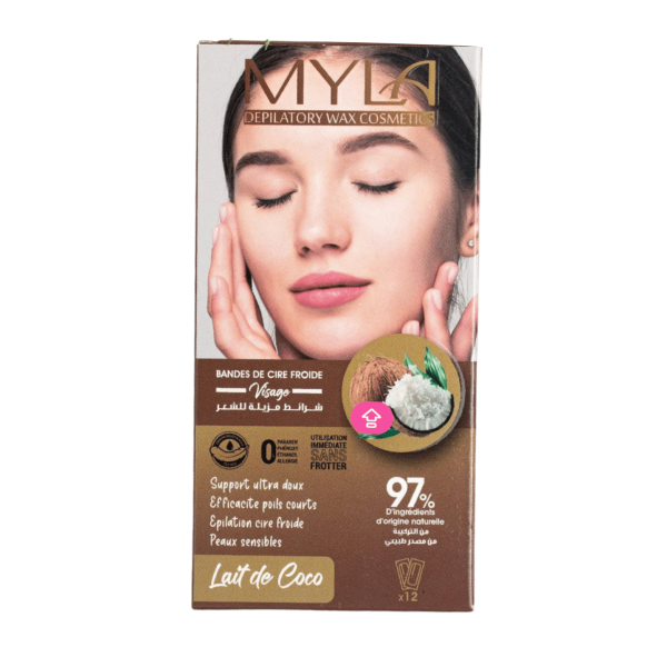 MYLA BANDE DE  CIRE VISAGE LAIT DE COCO