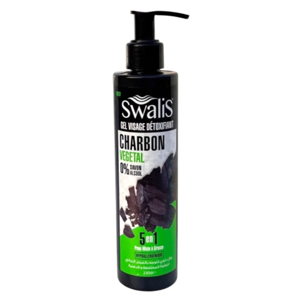 SWALIS GEL NETTOYANT VISAGE AU CHARBON
