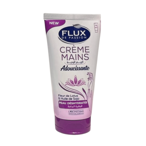 FLUX DE PASSION CREME MAIN ADOUCISSANTE FLEUR DE LOTUS ET HUILE DE SOJA