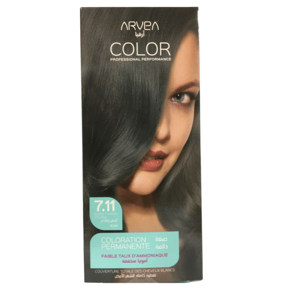 ARVEA COLORATION A FAIBLE TAUX D'AMMONIAUE 7.11 BLOND CENDRE INTENSE