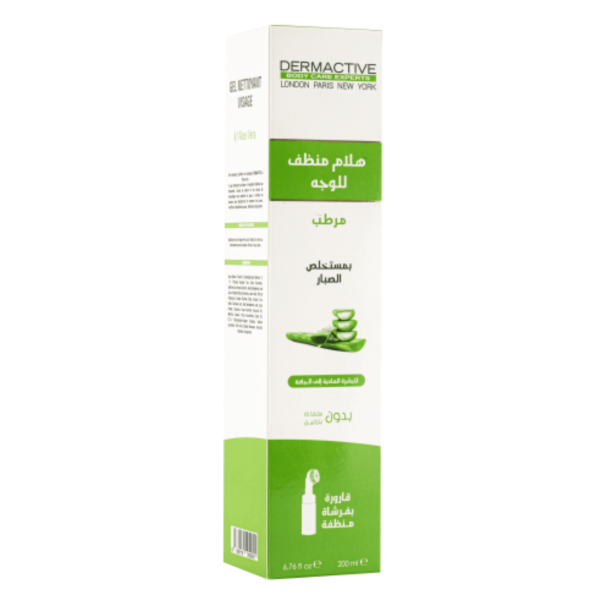 DERMACTIVE GEL NETTOYANT VISAGE 200ML HYDRATANT A L'ALOE VERA PEAUX NORMALES A SECHES