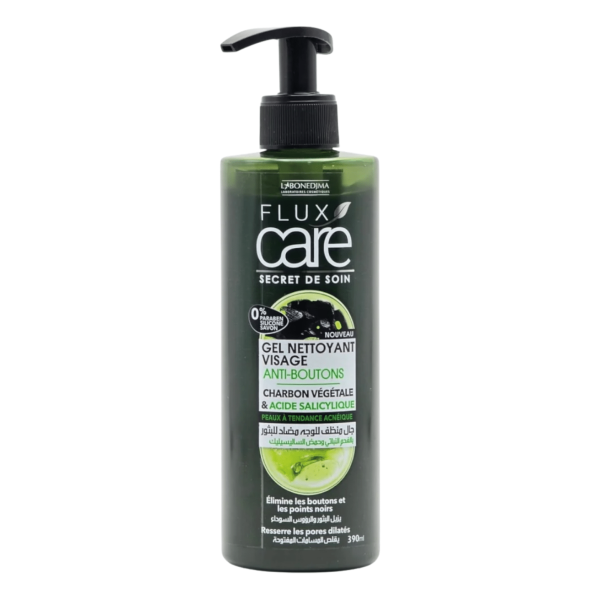 FLUX CARE GEL NETTOYANT VISAGE CHARBON VIGETALE