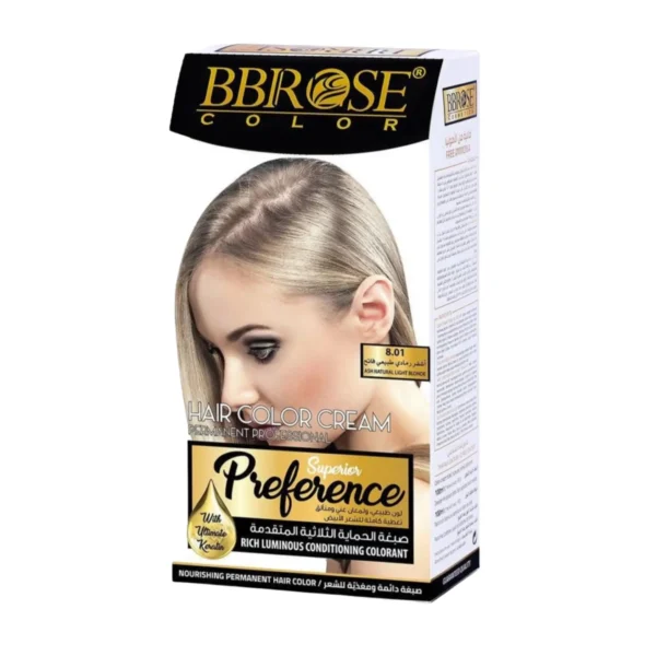 BBROSE COLORATION SUPERIOR PREFERENCE  8.01 ASH NATURAL LIGHT BLONDE