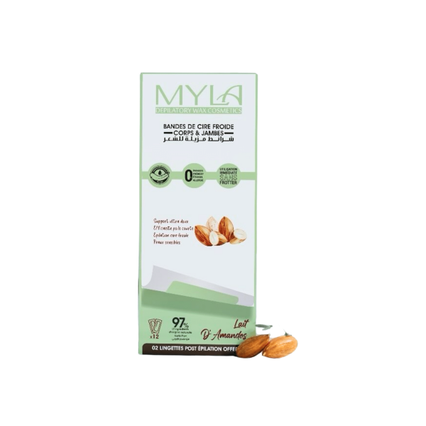 MYLA BANDE DE CIRE CORPS ET JAMBE LAIT D'AMANDES