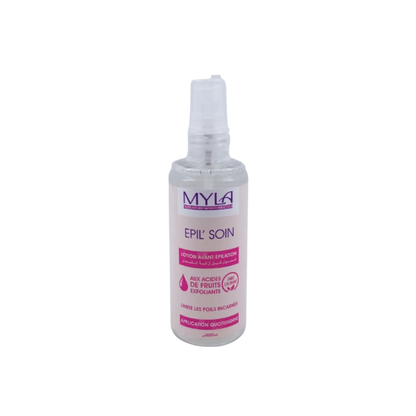 MYLA EPIL SOIN 100ML  LOTION AVANT EPILATION AUX ACIDES DE FRUITS EXFOLIANTS