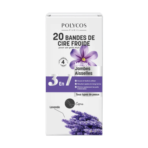 POLYCOS BANDE DE CIRE FROIDE LAVANDE JAMBES