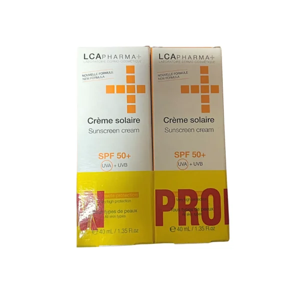 LCA PHARMA+ CREME SOLAIRE SPF 50+ TOUT TYPE DE PEUX  1+1