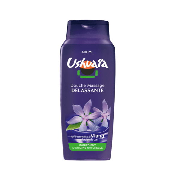 USHUAIA DOUCHE MASSAGE DELASSANTE 400ML HUILE ESSENTIELLE D'YLANG DE MADAGASCAR