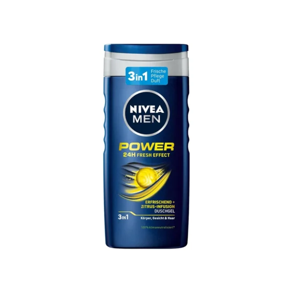 NIVEA MEN GEL DOUCHE 3EN1 250ML ENERGY 24H FRESH EFFECT