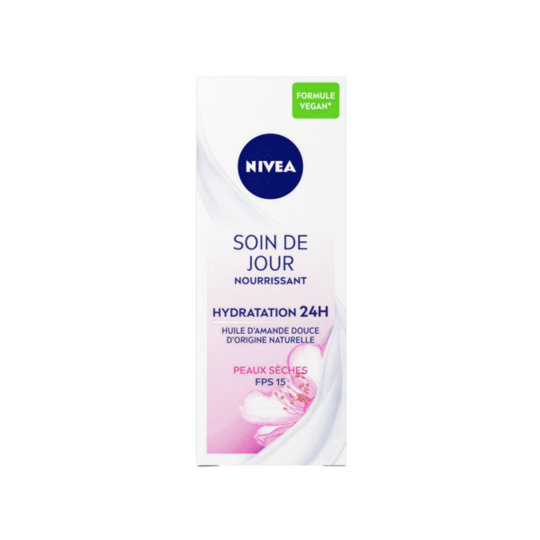 NIVEA SOIN JOUR NOURRISSANTE HYDRATATION 24H HUILE D'AMANDE DOUCE PEAUX SECHES SPF15