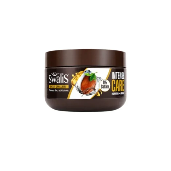 SWALIS MASQUE CAPILLAIRE INTENSE CARE KERATIN + JOJOBA  CHEVEUX SECS ET ABIMES SANS SULFATE