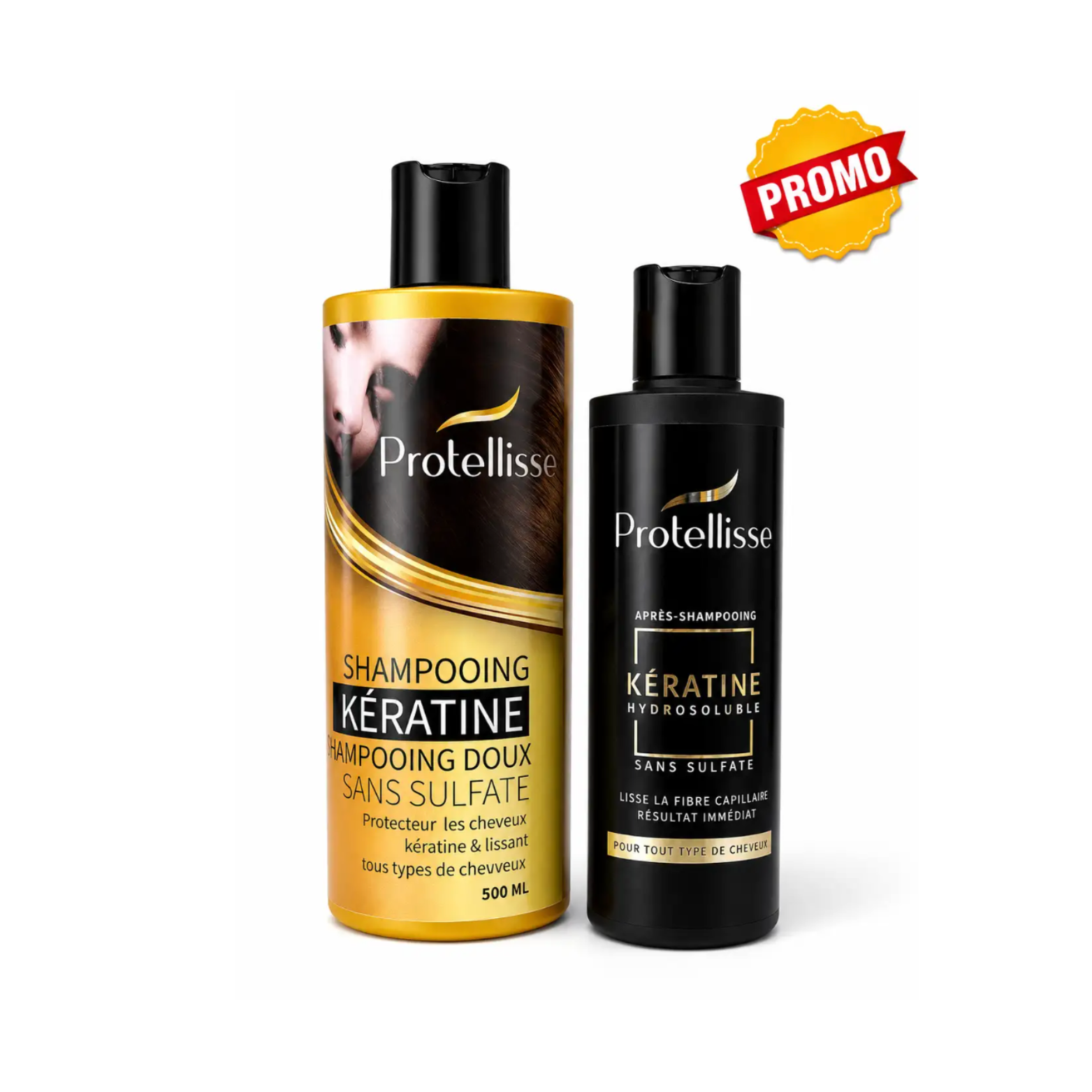 PROTELLISSE SHAMPOING KERATINE PROMO SANS SULFATE 500ML SHAMPOING+APRES SHAMPOING
