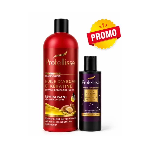PROTELLISSE SHAMPOING COLLECTION 1L HUILE D'ARGAN ET KERATINE CHEVEUX COLORES