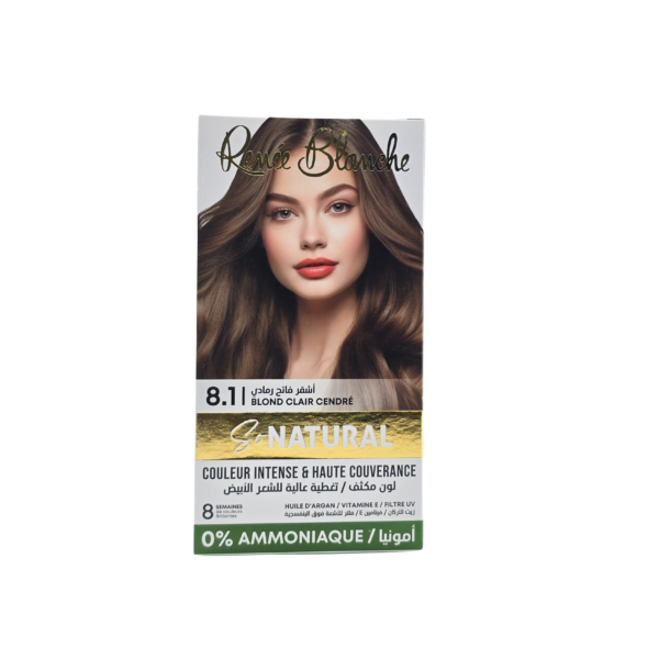 RENEE BLANCHE COULEUR INTENSE ET HAUTE COUVRANCE 0% AMMONIAQUE 8.1 BLOND CLAIR CENDRE