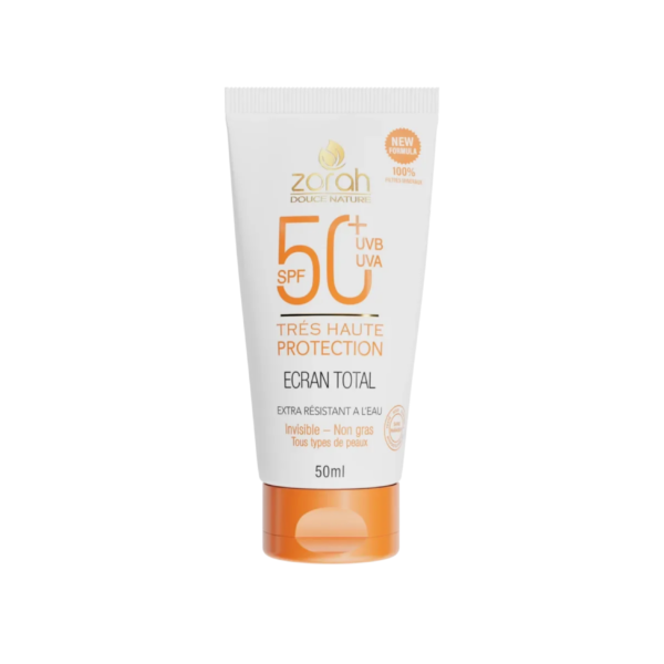ZORAH ECRAN TOTAL  INVISIBLE 50SPF 50ML TOUS TYPES DE PEAUX